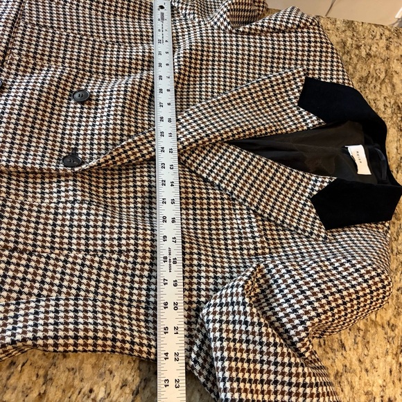 REISS CICI Size 14 Classic Luxury WOOL DOGTOOTH DOUBLE BREASTED BLAZER - Picture 10 of 11